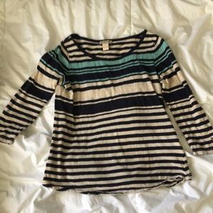 3/4 sleeve lucky brand striped shirt